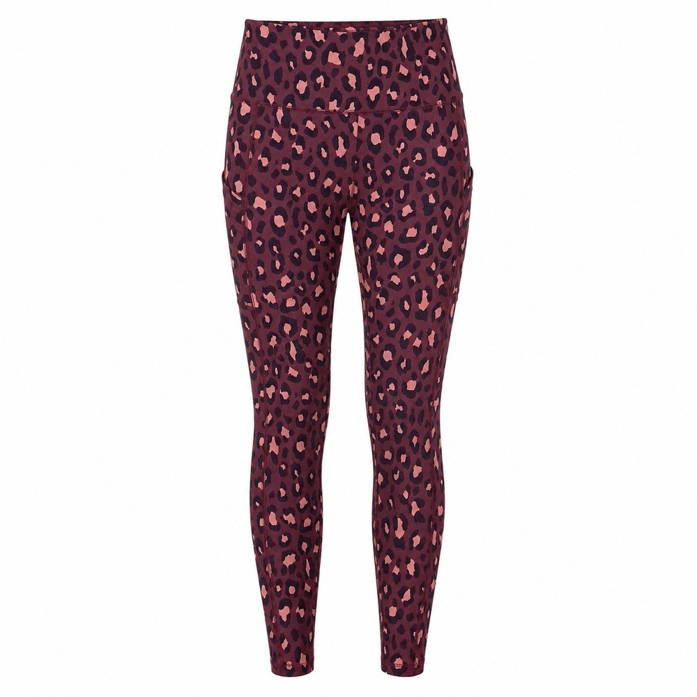 Wild Fable Women's Burgundy Leopard Print Leggings Athleisure Size L High-Waist